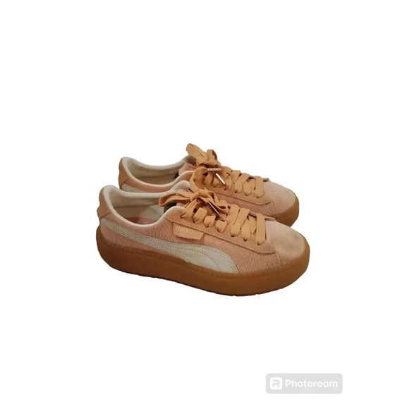Women PUMA PLATFORM TRACE CORDUROY DUSTY CORAL US 6 RRP $190 - Picture 6 of 8